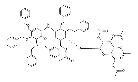 7,2'',3'',4'',6''-penta-O-acetyl-2,3,4',5',6',7'-hexa-O-benzylvalidamycin A结构式