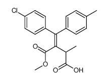 cis-(p-ClC6H4/CO2Me)-3-methoxycarbonyl-4-p-tolyl-4-(p-chloro-phenyl)-2-methylbut-3-enoic acid Structure