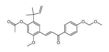 2-Methoxy-4-acetoxy-4'-(methoxymethoxy)-5-(α,α-dimethylallyl)chalcone结构式