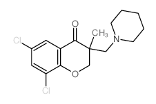 4H-1-Benzopyran-4-one,6,8-dichloro-2,3-dihydro-3-methyl-3-(1-piperidinylmethyl)-结构式