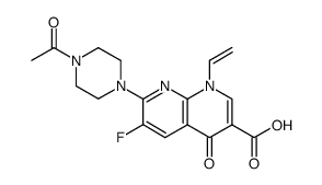 7-(4-acetyl-1-piperazinyl)-6-fluoro-1,4-dihydro-4-oxo-1-vinyl-1,8-naphthyridine-3-carboxylic acid结构式