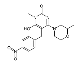 4-(2,6-DIMETHYLMORPHOLIN-4-YL)-6-HYDROXY-1-METHYL-5-(4-NITROBENZYL)-1H-PYRIMIDIN-2-ONE结构式