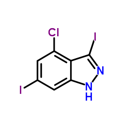 4-CHLORO-3,6-DIIODO (1H)INDAZOLE结构式