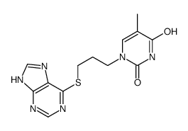5-methyl-1-[3-(7H-purin-6-ylsulfanyl)propyl]pyrimidine-2,4-dione结构式