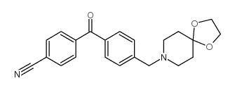 4-氰基-4'-[8-(1,4-二恶-8-氮杂螺-[4.5]癸基)甲基]苯甲酮结构式