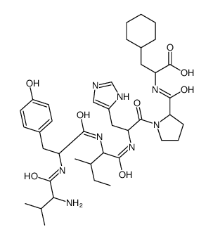 (2S)-2-[[(2S)-1-[(2S)-2-[[(2S,3S)-2-[[(2S)-2-[[(2S)-2-amino-3-methylbutanoyl]amino]-3-(4-hydroxyphenyl)propanoyl]amino]-3-methylpentanoyl]amino]-3-(1H-imidazol-5-yl)propanoyl]pyrrolidine-2-carbonyl]amino]-3-cyclohexylpropanoic acid结构式