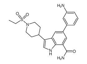 5-(3-aminophenyl)-3-[1-(ethylsulfonyl)-4-piperidinyl]-1H-indole-7-carboxamide Structure