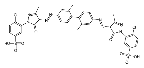 3,3'-[(2,2'-dimethyl[1,1'-biphenyl]-4,4'-diyl)bis[azo(4,5-dihydro-3-methyl-5-oxo-1H-pyrazole-4,1-diyl)]]bis[4-chlorobenzenesulphonic acid picture