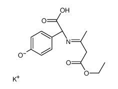 potassium (R)-[(3-ethoxy-1-methyl-3-oxopropylidene)amino](4-hydroxyphenyl)acetate structure