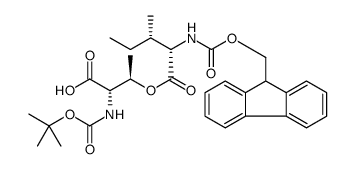 O-((((9H-荧光素-9-基)甲氧基)羰)-L-异亮氨酰)-N-(叔丁氧羰基)-L-苏氨酸图片