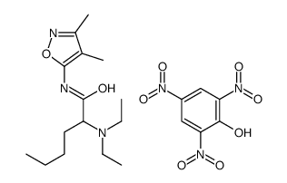 [1-[(3,4-dimethyl-1,2-oxazol-5-yl)amino]-1-oxohexan-2-yl]-diethylazanium,2,4,6-trinitrophenolate结构式