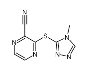 3-(4-methyl-4H-1,2,4-triazol-3-ylthio)pyrazine-2-carbonitrile结构式
