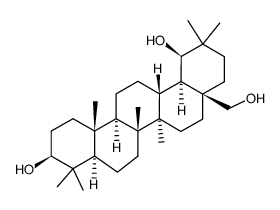 oleanan-3β,19β,28-triol Structure