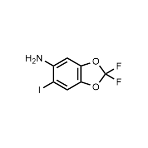 2,2-二氟-6-碘代苯并[d][1,3]二羟基-5-胺结构式