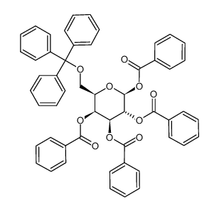 6-O-Trityl-1,2,3,4-tetra-O-benzoyl-β-D-galactopyranose structure