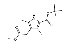 t-butyl 4-(methyloxycarbonylmethyl)-3,5-dimethylpyrrole-2-carboxylate结构式