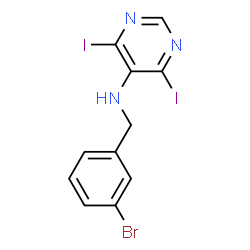 N-(3-BROMOBENZYL)-4,6-DIIODOPYRIMIDIN-5-AMINE结构式