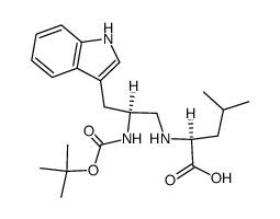 (tert-butyloxycarbonyl)-L-tryptophyl-ψ(CH2NH)-L-leucine结构式