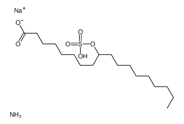 Octadecanoic acid, 9(or 10)-(sulfooxy)-, ammonium sodium salt Structure