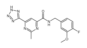 N-(4-fluoro-3-methoxybenzyl)-2-methyl-6-(2H-tetrazol-5-yl)pyrimidine-4-carboxamide Structure