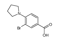 3-溴-4-(1-吡咯烷)苯甲酸结构式