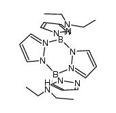 4,8-bis(diethylamino)-4,8-dipyrazolylpyrazabole Structure