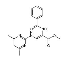 methyl (Z)-benzoylamino-3-(4,6-dimethyl-2-pyrimidylamino)propenoate Structure