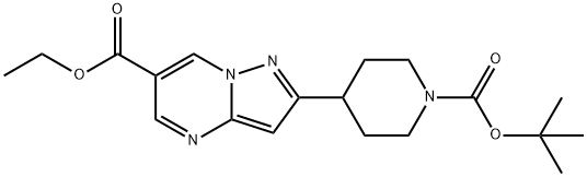 2-(1-tert-Butoxycarbonyl-piperidin-4-yl)-pyrazolo[1,5-a]pyriMidine-6-carboxylic acid ethyl ester Structure