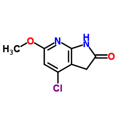 4-Chloro-6-methoxy-1,3-dihydro-2H-pyrrolo[2,3-b]pyridin-2-one结构式