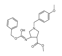 (3R,4R)-METHYL 4-(BENZYLOXYCARBONYLAMINO)-1-(4-METHOXYBENZYL)PYRROLIDINE-3-CARBOXYLATE structure