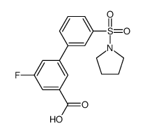 3-fluoro-5-(3-pyrrolidin-1-ylsulfonylphenyl)benzoic acid Structure