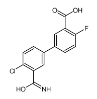 5-(3-carbamoyl-4-chlorophenyl)-2-fluorobenzoic acid结构式