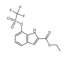 ethyl 7-(((trifluoromethyl)sulfonyl)oxy)-1H-indole-2-carboxylate结构式