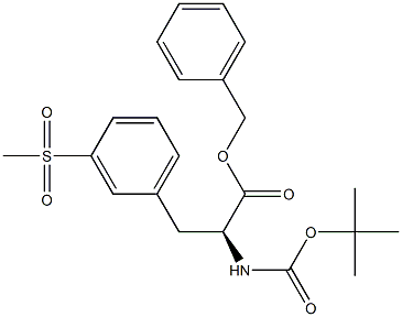 L-Phenylalanine,N-[(1,1-dimethylethoxy)carbonyl]-3-(methylsulfonyl)-, phenylmethyl ester Structure