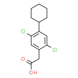 2,5-Dichloro-4-cyclohexylphenylacetic acid结构式