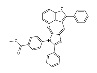 Methyl 4-[4,5-dihydro-5-oxo-2-phenyl-4-[(2-phenyl-1H-indol-3-yl)methylene]-1H-imidazol-1-yl]benzoate Structure
