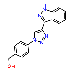 {4-[4-(1H-Indazol-3-yl)-1H-1,2,3-triazol-1-yl]phenyl}methanol结构式