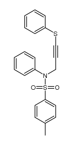 4-methyl-N-phenyl-N-[3-(phenylthio)prop-2-ynyl]benzenesulfonamide结构式