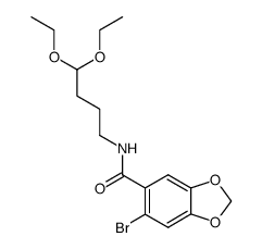 N-(4,4-Diethoxybutyl)-6-bromo-1,3-benzodioxole-5-carboxamide结构式