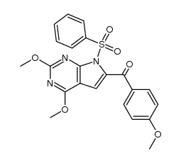 2,4-Dimethoxy-7-phenylsulfonylpyrrolo[2,3-d]pyrimidin-6-yl 4-methoxyphenyl ketone结构式