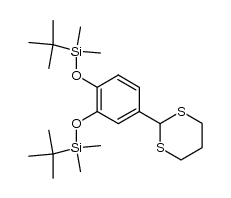 2-[3,4-di-(t-butyldimethylsilyloxy)-phenyl]-1,3-propylenedithioacetal Structure