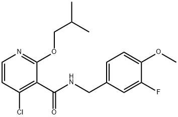 3-Pyridinecarboxamide, 4-chloro-N-[(3-fluoro-4-methoxyphenyl)methyl]-2-(2-methylpropoxy)-结构式