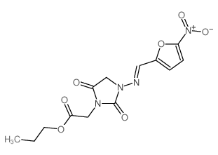 1-Imidazolidineaceticacid, 3-[[(5-nitro-2-furanyl)methylene]amino]-2,5-dioxo-, propyl ester结构式