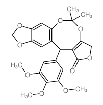 1H-[1,3]Dioxolo[4,5-i]furo[3,4-d][1,3]benzodioxocin-1-one, 3, 12-dihydro-5,5-dimethyl- 12- (3,4,5-trimethoxyphenyl)-结构式