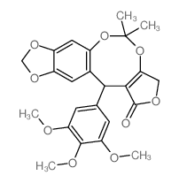 1H-[1,3]Dioxolo[4,5-i]furo[3,4-d][1,3]benzodioxocin-1-one, 3, 12-dihydro-5,5-dimethyl- 12- (3,4,5-trimethoxyphenyl)- Structure