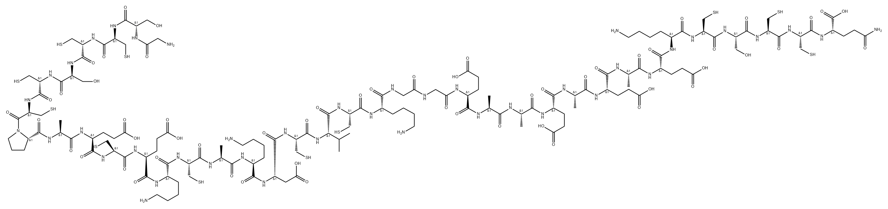 Recombinant human sulfhydryl peptide Structure