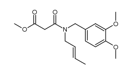 methyl N-crotyl-N-(3',4'-dimethoxybenzyl)malonamide结构式