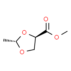 1,3-Dioxolane-4-carboxylicacid,2-methyl-,methylester,trans-()-(8CI) Structure