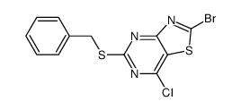 2-Bromo-7-chloro-5-[(phenylmethyl)thio]-thiazolo[4,5-d]pyrimidine结构式