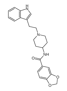 3-<2-(4-(3,4-Methylendioxybenzamido)piperid-1-yl)-ethyl>indol结构式